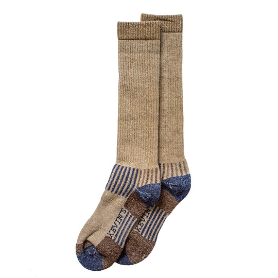 Kevin’s Full Cushion Over The Calf Tall Boot Sock-Men's Accessories-Navy/Brown-L-Kevin's Fine Outdoor Gear & Apparel