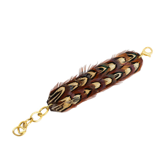 Leather and Pheasant Feather Bracelet-Women's Accessories-Double Row-Kevin's Fine Outdoor Gear & Apparel