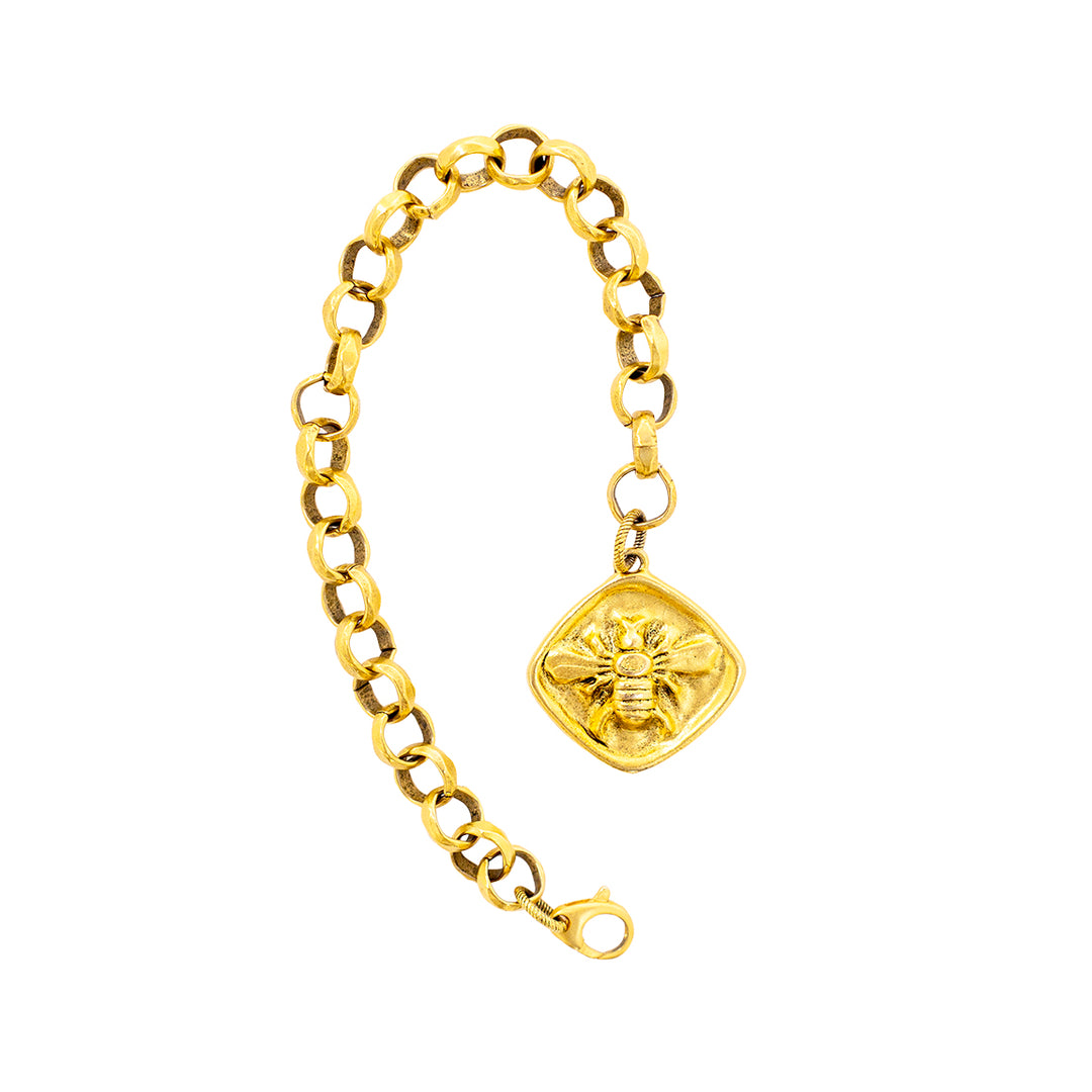 Antiqued Gold Over Pewter Bee Bracelet-Women's Accessories-Kevin's Fine Outdoor Gear & Apparel