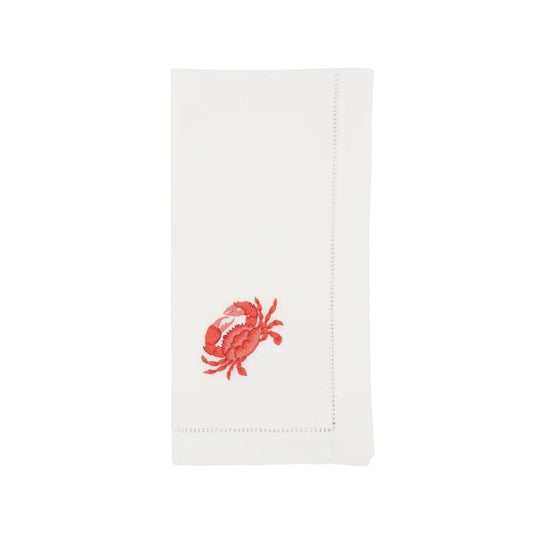 Embroidered Cotton Hemstitch 20" Napkins-Home/Giftware-Red Crab-Kevin's Fine Outdoor Gear & Apparel