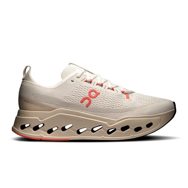 On Running Women's Cloudsurfer Max Shoes-Women's Footwear-Ivory | Salmon-6-Kevin's Fine Outdoor Gear & Apparel