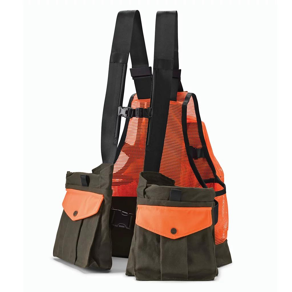 Orvis Waxed Cotton Strap Vest-Hunting/Outdoors-Olive/Blaze-M/L-Kevin's Fine Outdoor Gear & Apparel