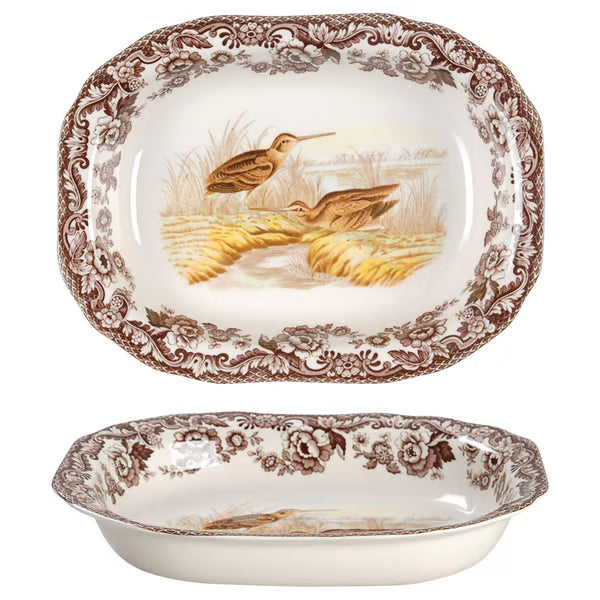 Spode Woodland Open Vegetable Dish - Snipe 9.5"-Home/Giftware-Kevin's Fine Outdoor Gear & Apparel