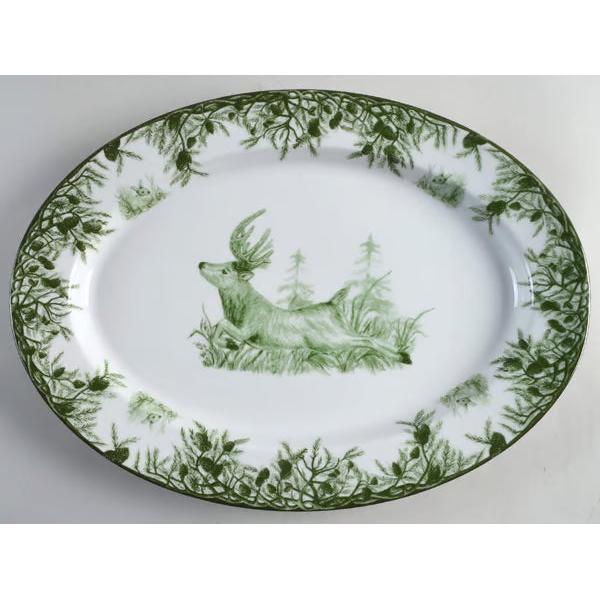 Green Deer 16" Oval Platter-Home/Giftware-Kevin's Fine Outdoor Gear & Apparel