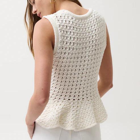 Pistola Women's Anna Peplum Openwork Sweater Tank Top-Women's Clothing-Kevin's Fine Outdoor Gear & Apparel