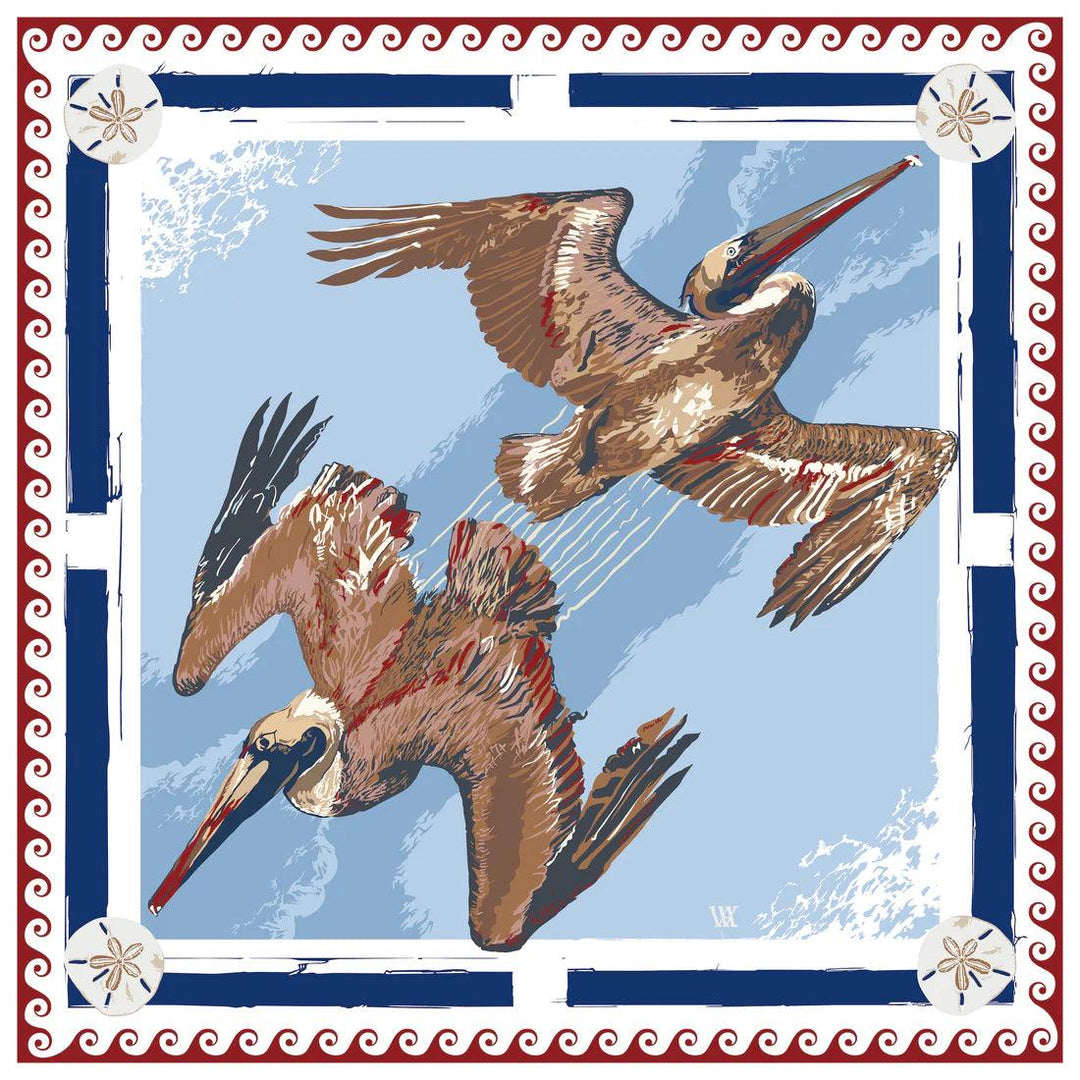 Americana Tide Diver Double Sided Silk Scarf-Women's Accessories-35" x 35"-Kevin's Fine Outdoor Gear & Apparel