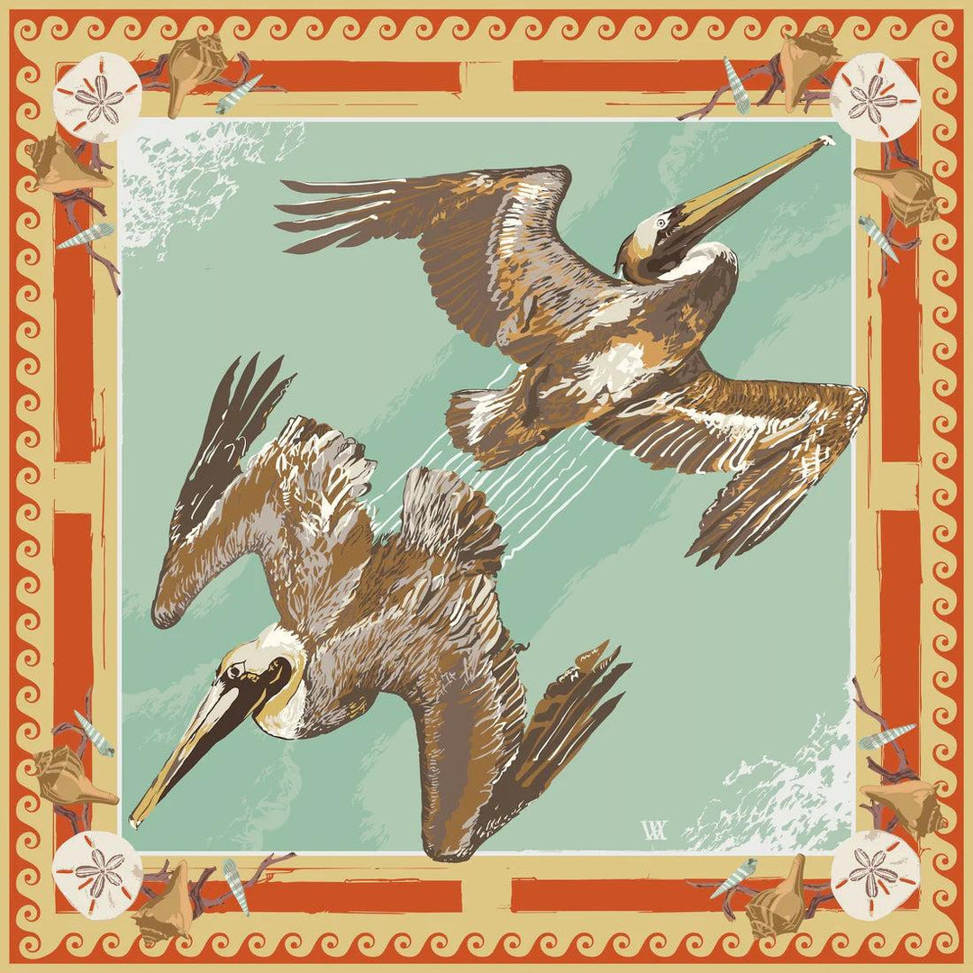 Tomato Tide Diver Double Sided Silk Scarf-Women's Accessories-35" x 35"-Kevin's Fine Outdoor Gear & Apparel