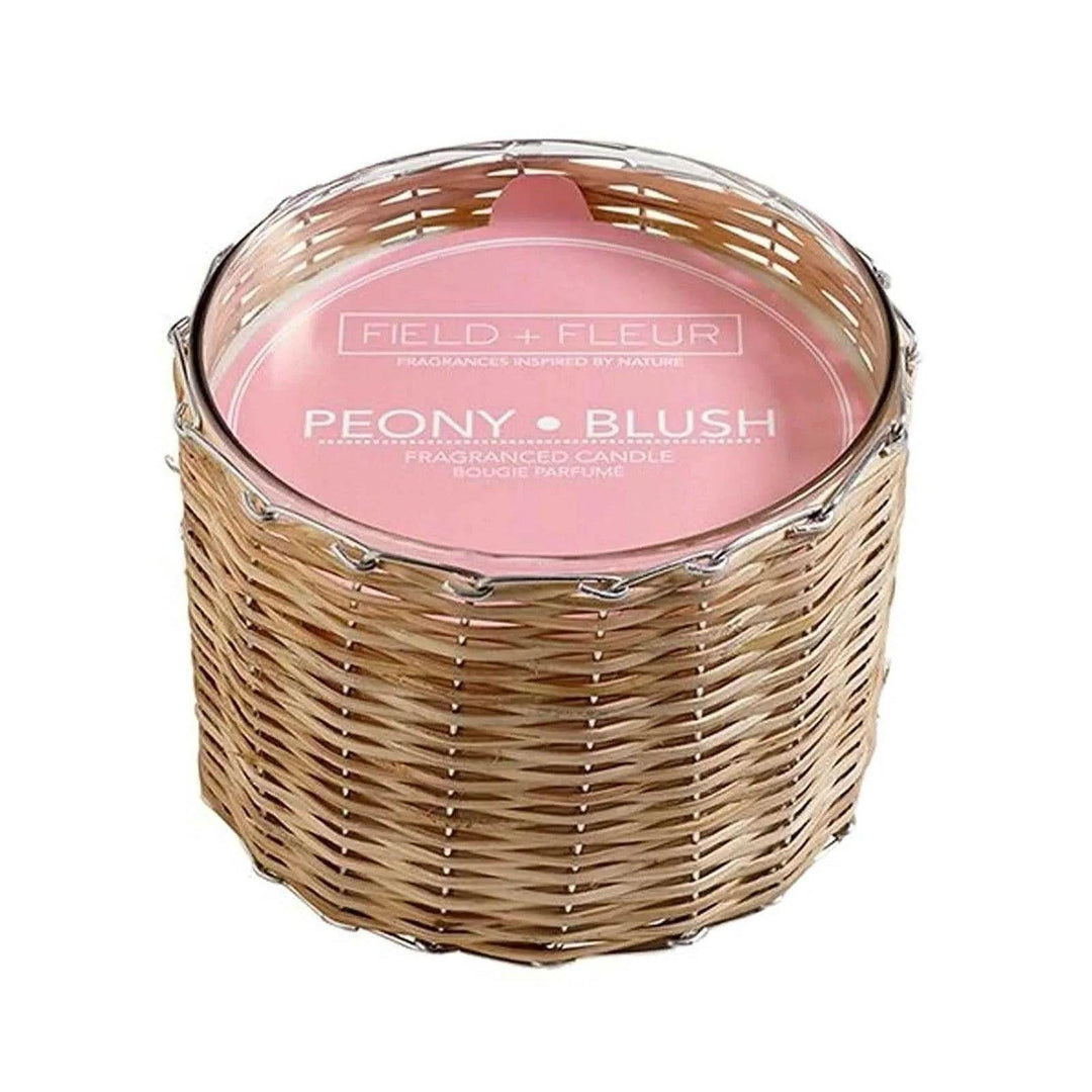 Hillhouse Naturals Field + Fleur 21 oz 3-Wick Handwoven Candle-Home/Giftware-Peony Blush-Kevin's Fine Outdoor Gear & Apparel