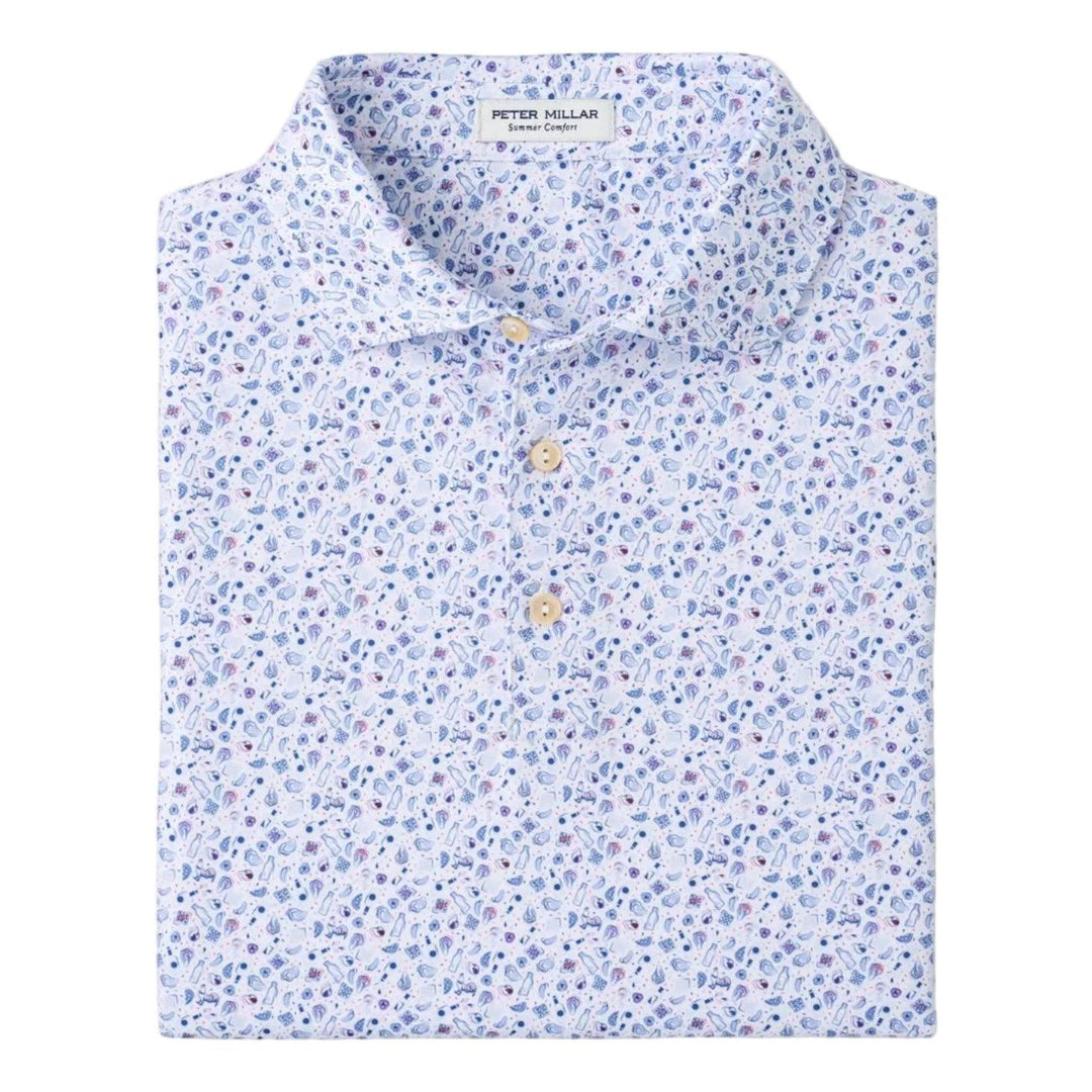 Peter Millar Oyster Roast Performance Jersey Polo-Men's Clothing-White-S-Kevin's Fine Outdoor Gear & Apparel