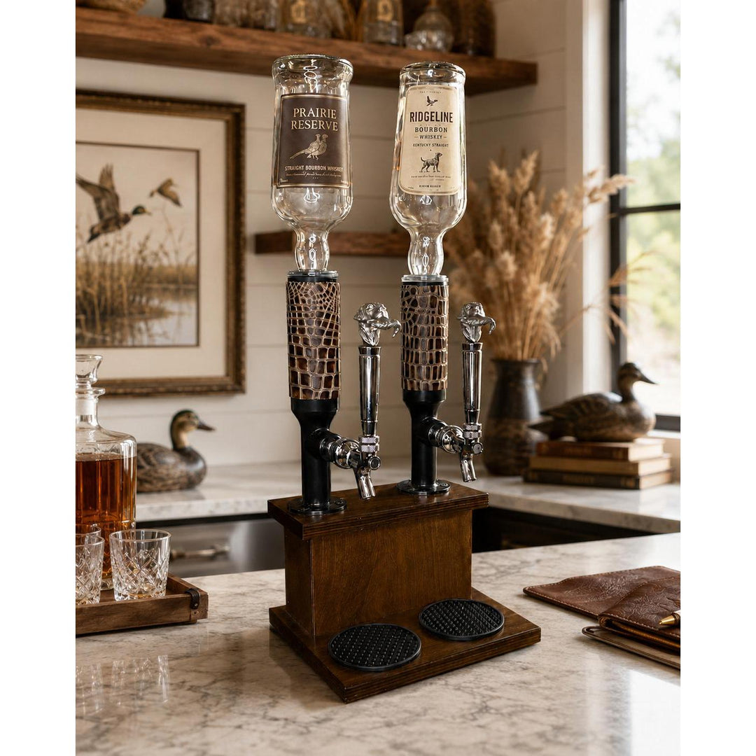 Lab with Duck Double Whiskey Tower Liquor Dispenser
