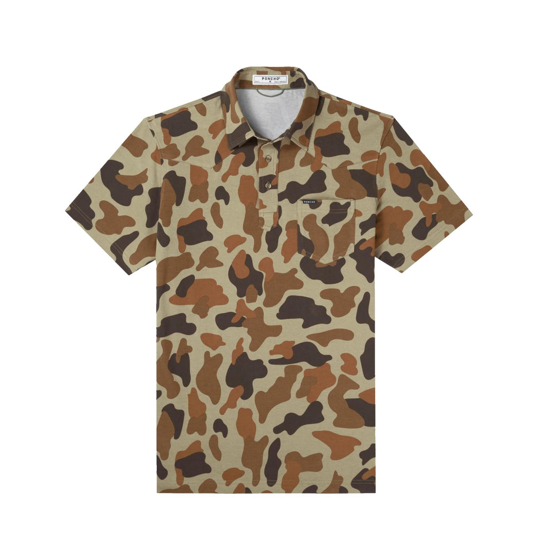 Poncho The Dove Stool Field Polo Shirt-Men's Clothing-Duck Camo-Regular-S-Kevin's Fine Outdoor Gear & Apparel