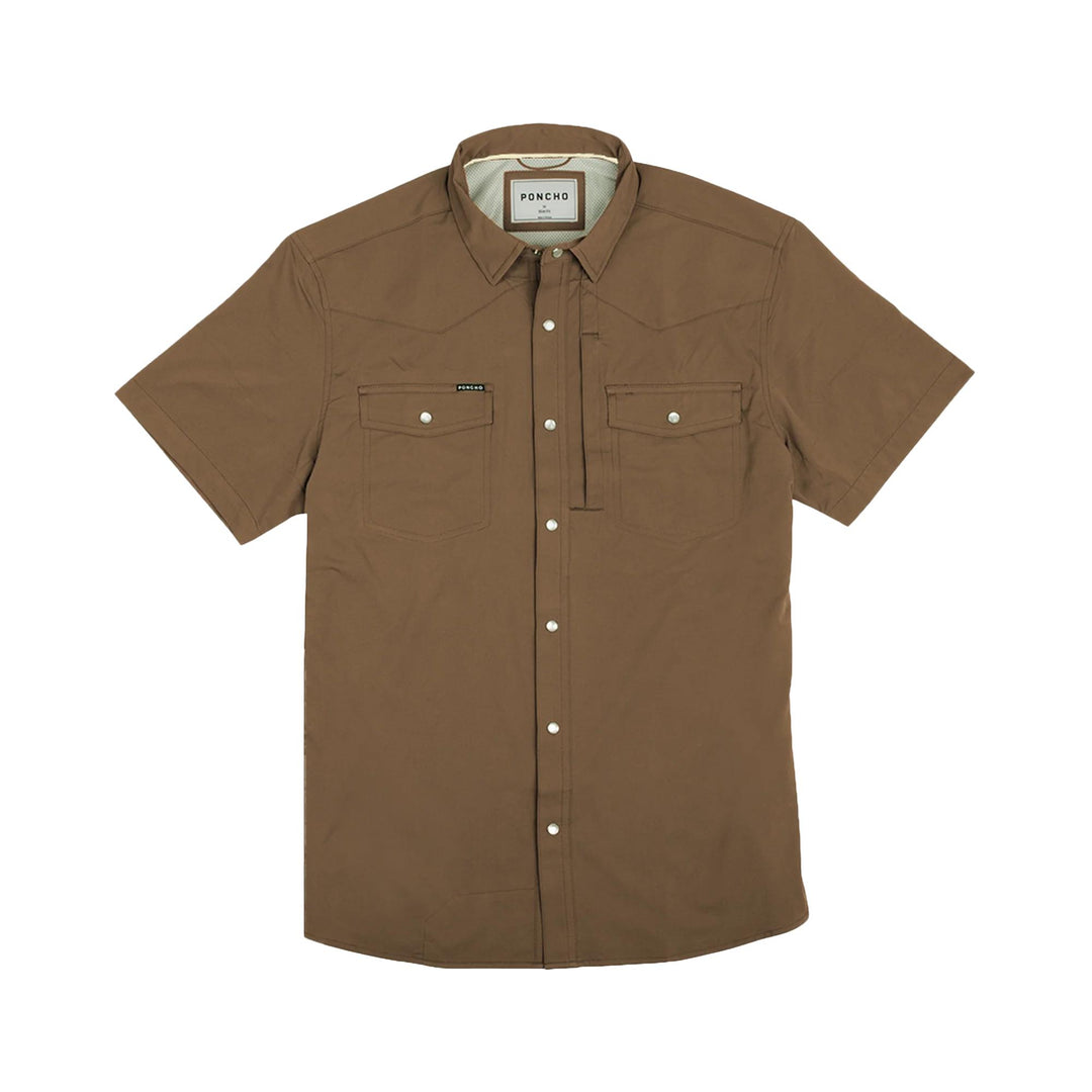 Poncho The Dumas Western Short Sleeve Shirt-Men's Clothing-Brown-Regular-S-Kevin's Fine Outdoor Gear & Apparel