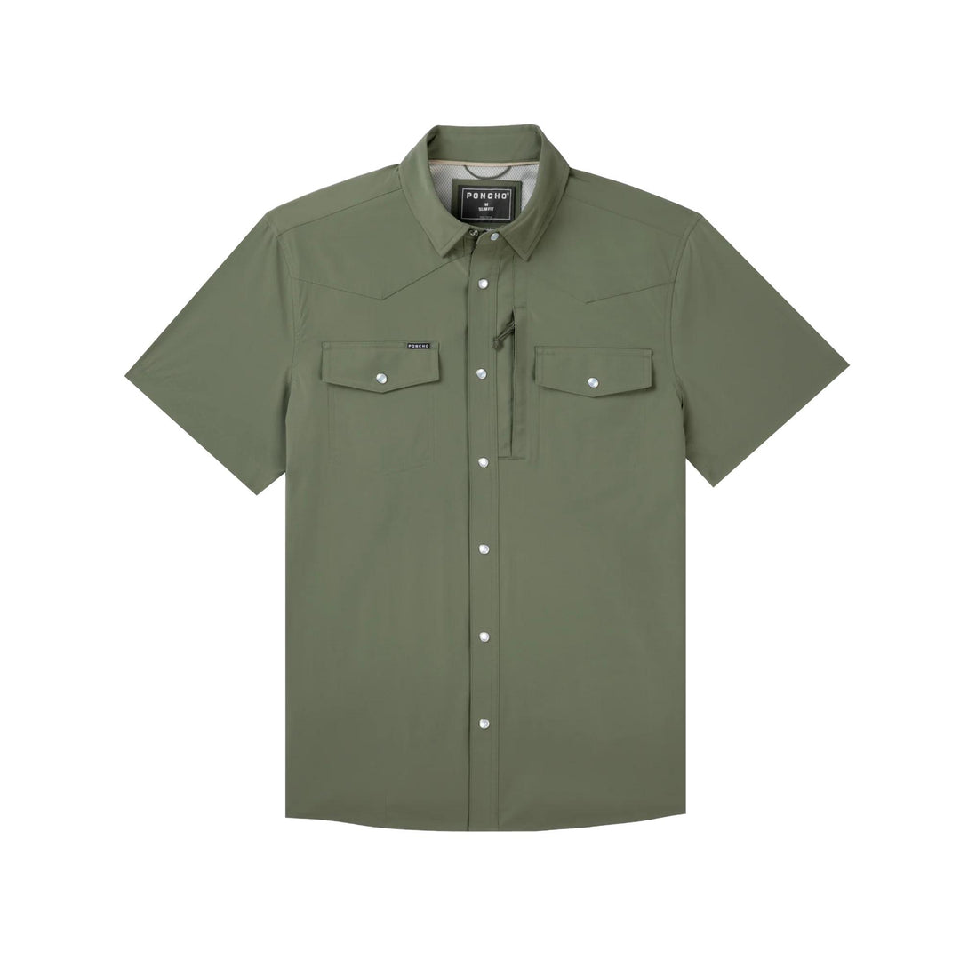 Poncho The Grazer Western Tuff-Threas Short Sleeve Shirt-Men's Clothing-Moss Green-Regular-S-Kevin's Fine Outdoor Gear & Apparel
