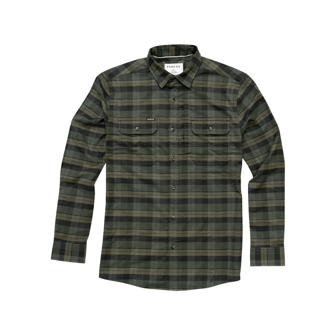 Poncho The Kodiak Original Long Sleeve Flannel-Men's Clothing-Olive/Tan/Black Plaid-Regular-M-Kevin's Fine Outdoor Gear & Apparel