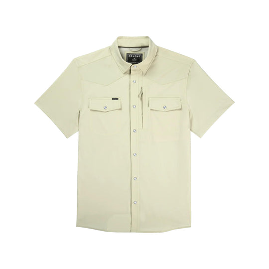 Poncho The Saddle Stitch Western Tuff-Thread Short Sleeve Shirt-Men's Clothing-Sandstone-Regular-S-Kevin's Fine Outdoor Gear & Apparel