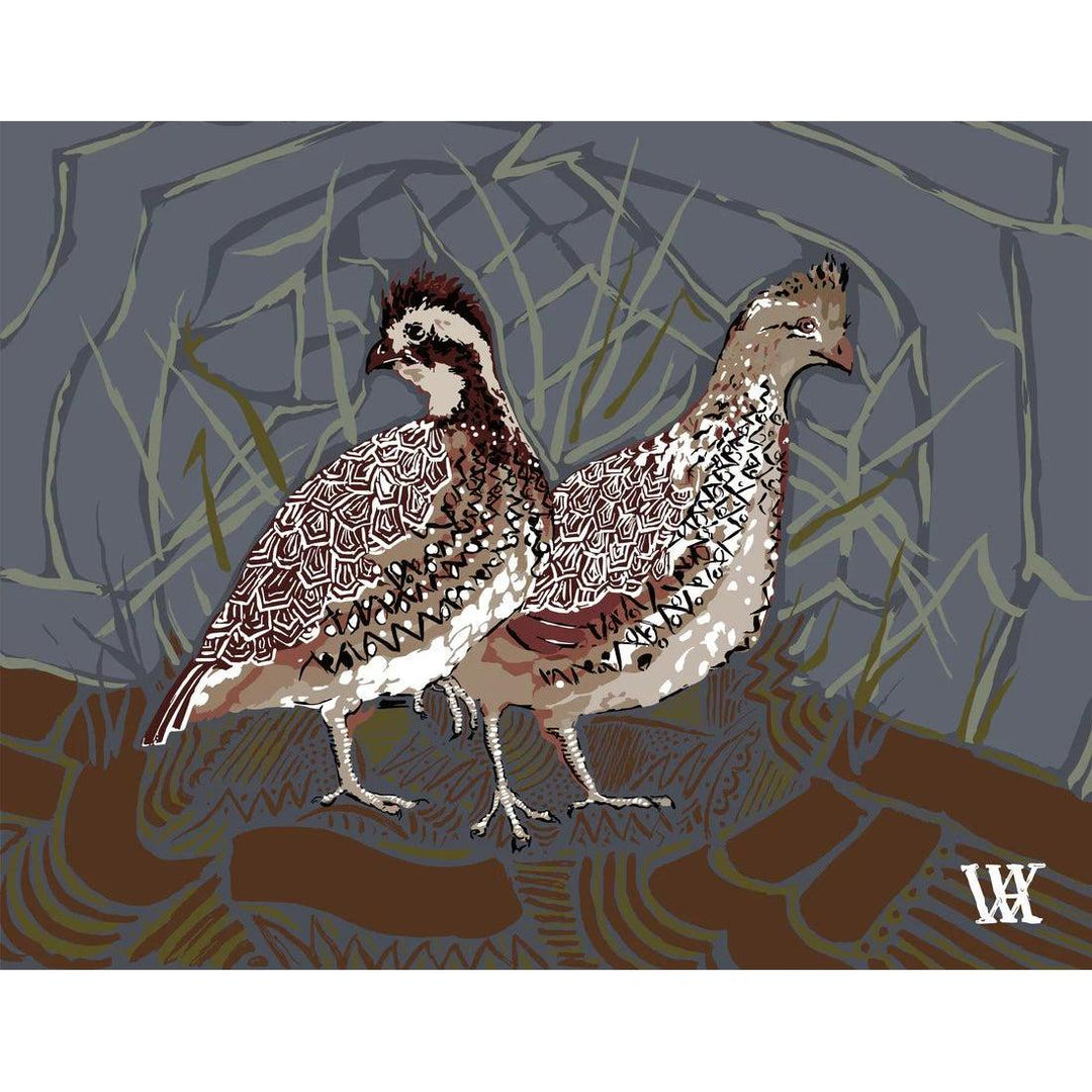 Bobwhite Pair Framed Artwork-Home/Giftware-Slate (5" x 7")-Kevin's Fine Outdoor Gear & Apparel