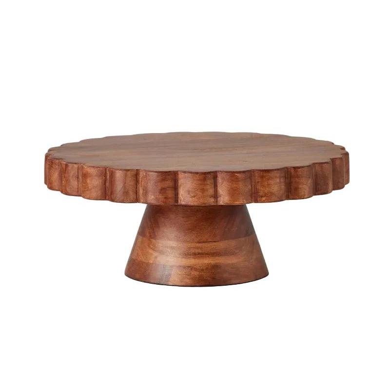 Natural Scalloped Cake Stand-Home/Giftware-Kevin's Fine Outdoor Gear & Apparel