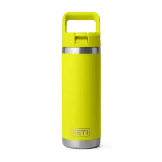 YETI 18 oz Rambler Water Bottle with Color-Matched Straw Cap-Hunting/Outdoors-Firefly Yellow-Kevin's Fine Outdoor Gear & Apparel