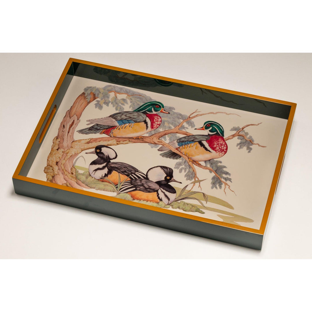 Rectangular Lacquer Tray w/ Handles-Home/Giftware-Wood Duck w/ Green-Kevin's Fine Outdoor Gear & Apparel