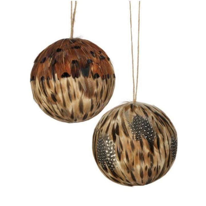 4" Natural Feather Ball Ornament-Home/Giftware-Kevin's Fine Outdoor Gear & Apparel