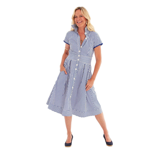 CK Bradley Women's Milan Dress-Women's Clothing-Navy Stripe-XS-Kevin's Fine Outdoor Gear & Apparel