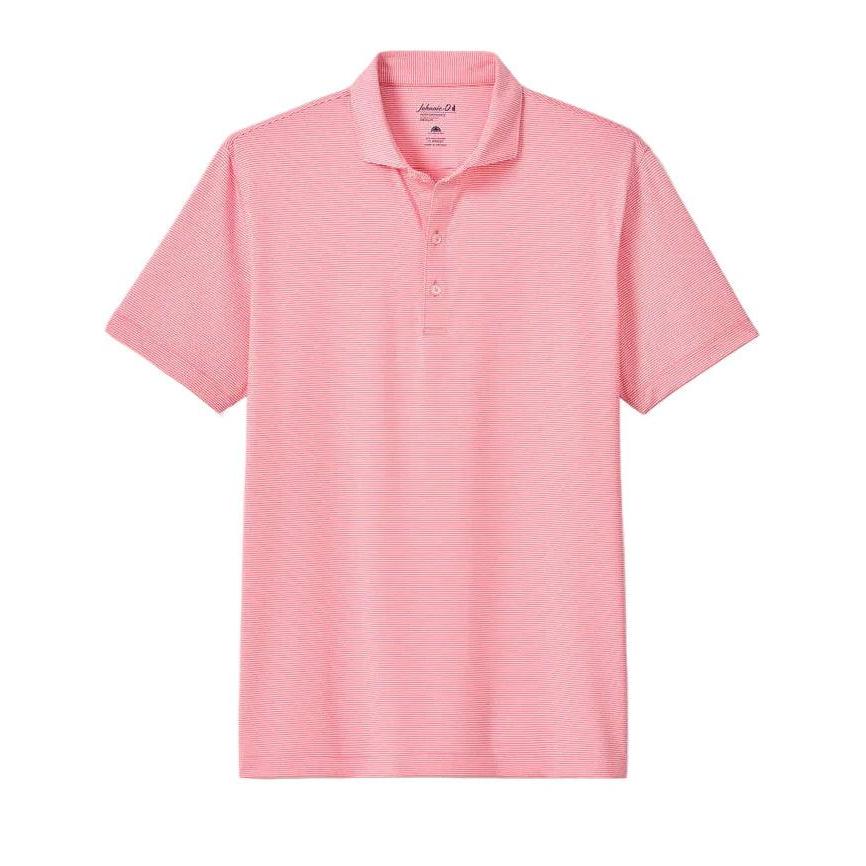 Johnnie-O Lyndonn Stripe Performance Jersey Polo-Men's Clothing-Pink Lemonade-S-Kevin's Fine Outdoor Gear & Apparel