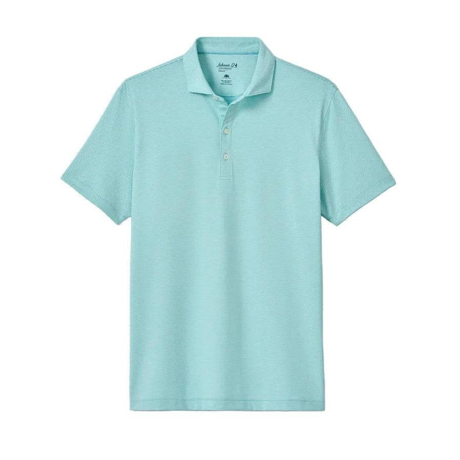 Johnnie-O Lyndonn Stripe Performance Jersey Polo-Men's Clothing-Topical Celeste-S-Kevin's Fine Outdoor Gear & Apparel