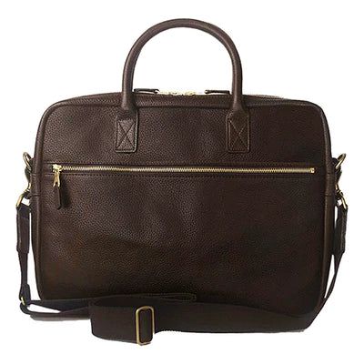 J Holland Slim Briefcase-LUGGAGE-DARK BROWN-Kevin's Fine Outdoor Gear & Apparel