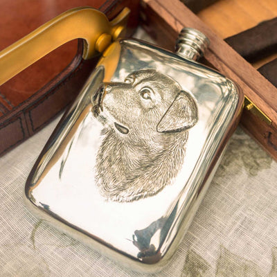 English Pewter Flask w/ Lab-Home/Giftware-One Size-Kevin's Fine Outdoor Gear & Apparel