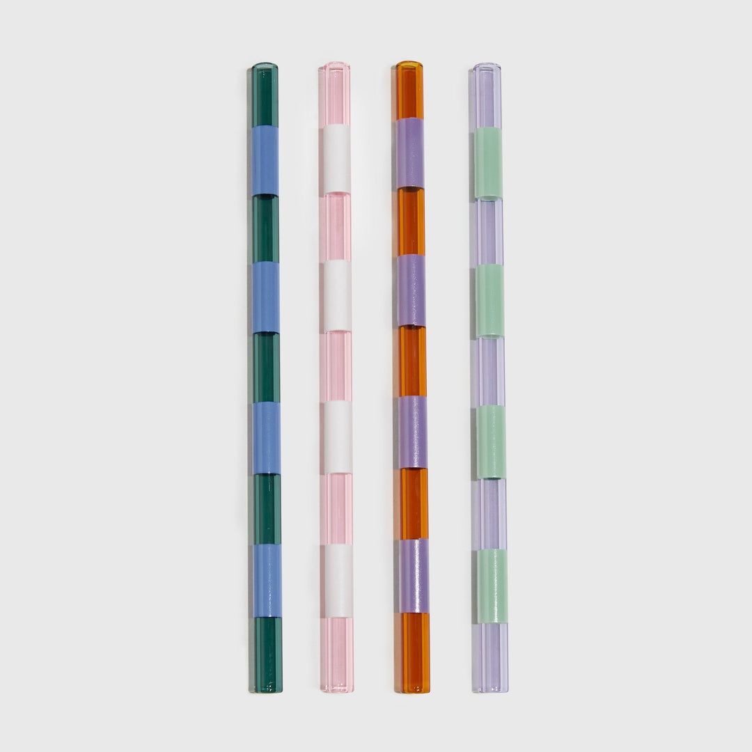 Fazeek Mixed Set of 4 Stripped Straws-Home/Giftware-Kevin's Fine Outdoor Gear & Apparel