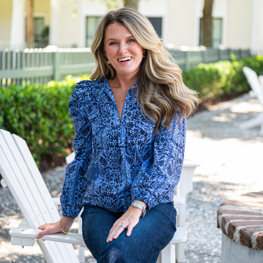 Sail to Sable Ruffle Front Top with Tassels-Women's Clothing-Tropical Block-XS-Kevin's Fine Outdoor Gear & Apparel