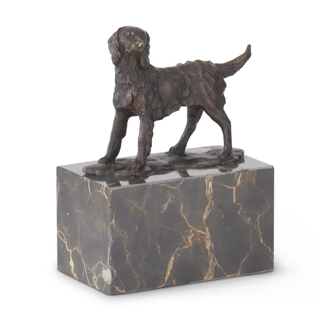 6,25" Bronzehund auf Marmorblock