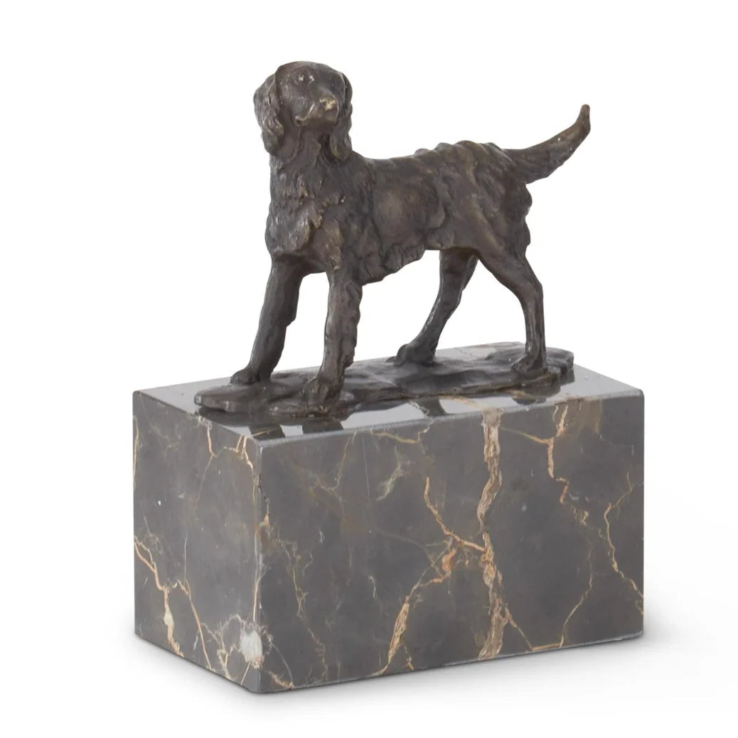 6.25" Bronze Dog on Marble Block