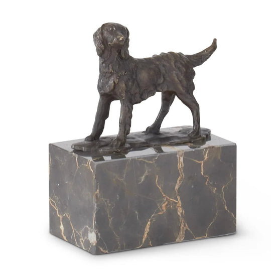 6.25" Bronze Dog on Marble Block