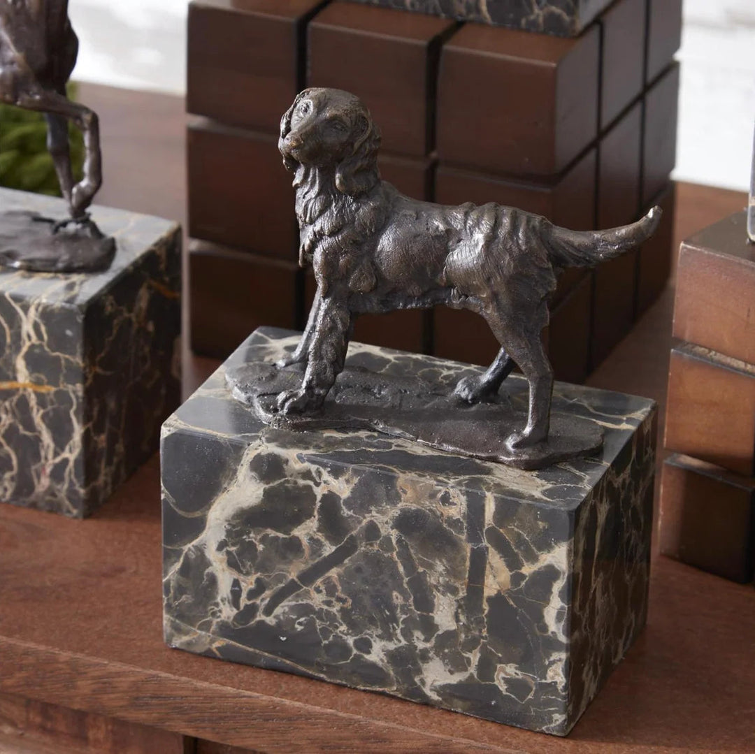 6.25" Bronze Dog on Marble Block