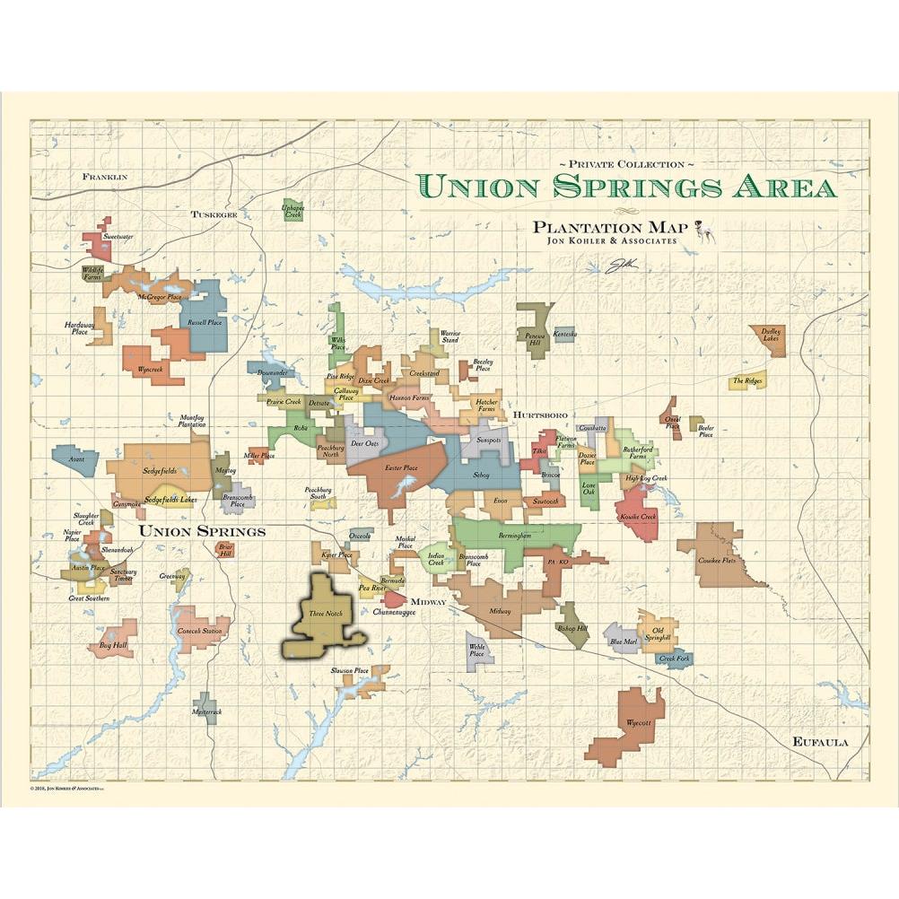 Union Springs Area (Alabama) Plantation Map