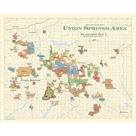 Union Springs Area (Alabama) Plantation Map