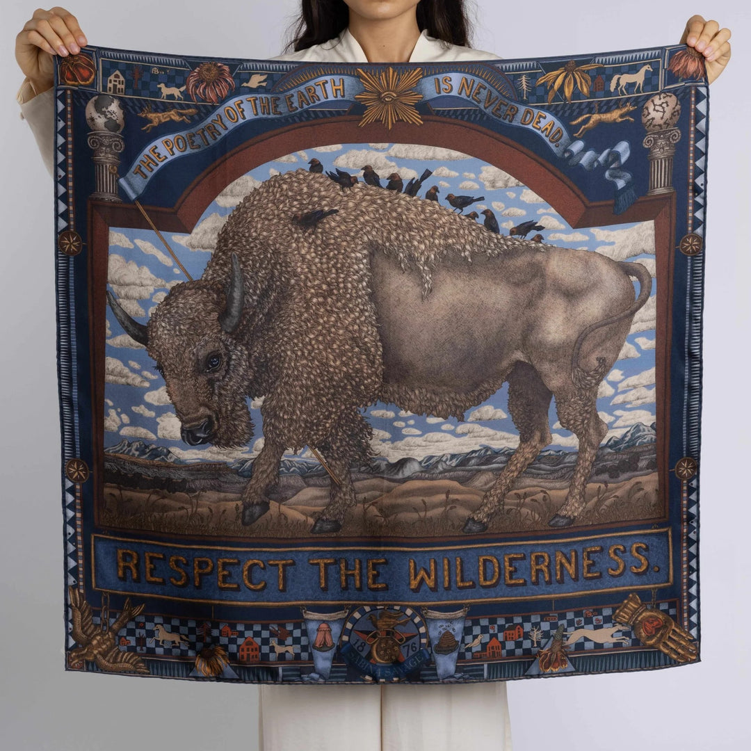 Sabina Savage Secrets of the Bison Square Scarf
