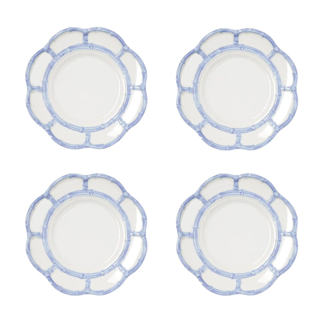 Bamboo Touch Salad/Dessert Plate with Bamboo Rim (Set of 4)-Home/Giftware-French Blue-Kevin's Fine Outdoor Gear & Apparel