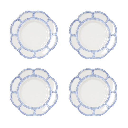 Bamboo Touch Salad/Dessert Plate with Bamboo Rim (Set of 4)-Home/Giftware-French Blue-Kevin's Fine Outdoor Gear & Apparel