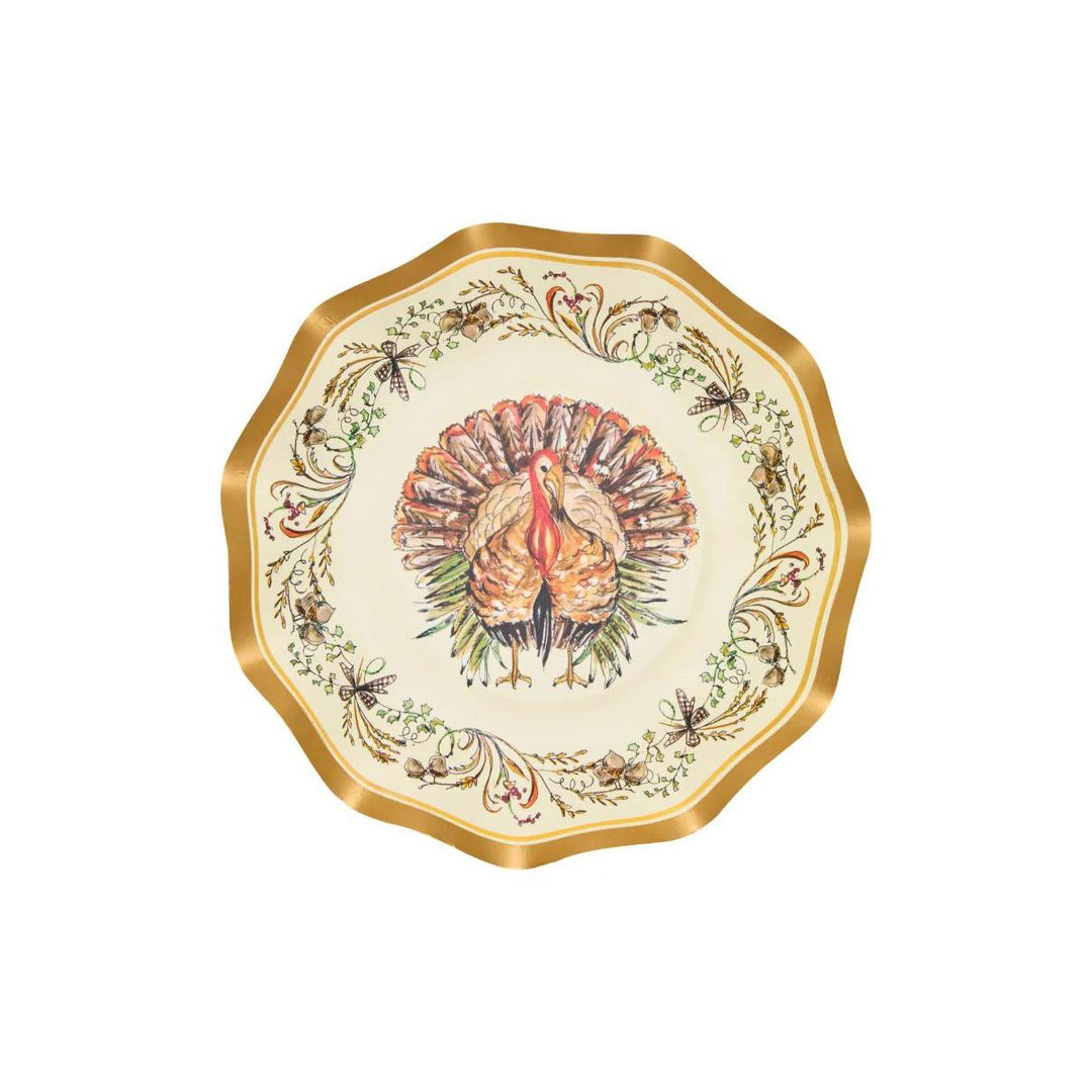Sophistiplate Turkey & Gourds Wavy Appetizer/Dessert Bowls-Lifestyle-Kevin's Fine Outdoor Gear & Apparel