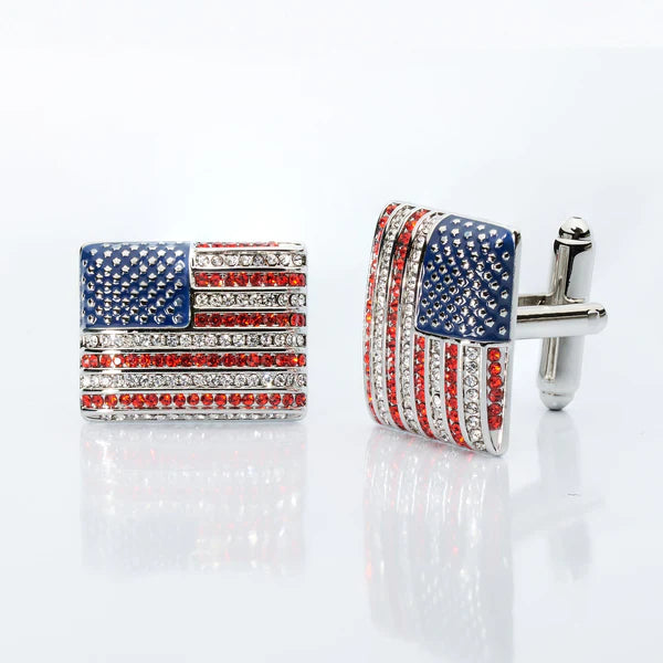 Stars & Stripes Crystal Cufflinks-Jewelry-Kevin's Fine Outdoor Gear & Apparel