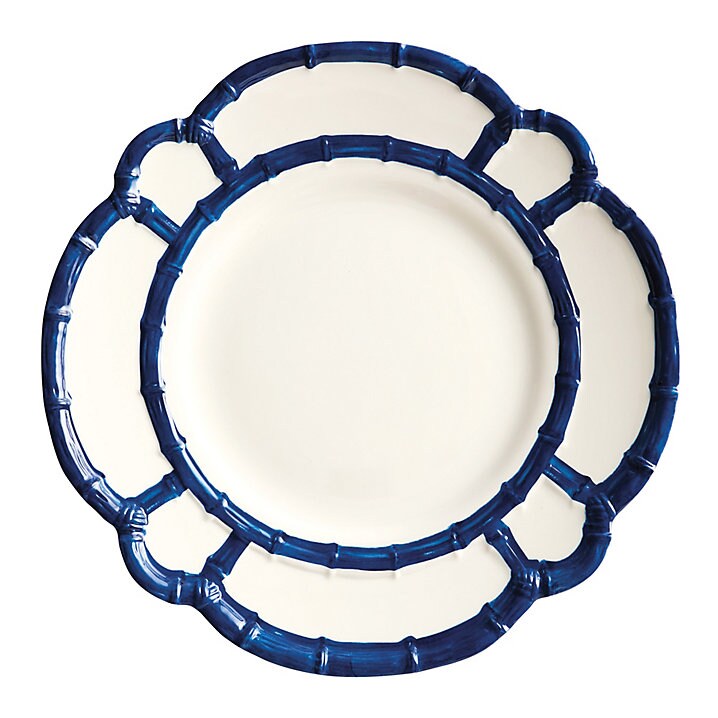 Bamboo Touch Dinner Plates with Bamboo Rim (Set of 4)-Home/Giftware-Blue-Kevin's Fine Outdoor Gear & Apparel