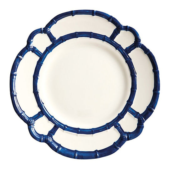 Bamboo Touch Dinner Plates with Bamboo Rim (Set of 4)-Home/Giftware-Blue-Kevin's Fine Outdoor Gear & Apparel