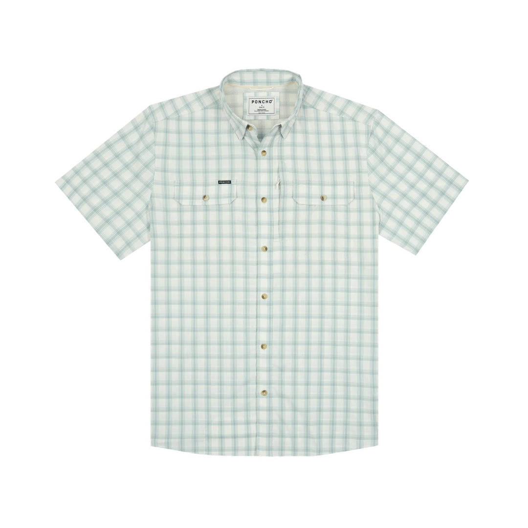Poncho The 10 Weight Original Short Sleeve Shirt-Men's Clothing-Grey And Dusty Green Plaid-Regular-M-Kevin's Fine Outdoor Gear & Apparel