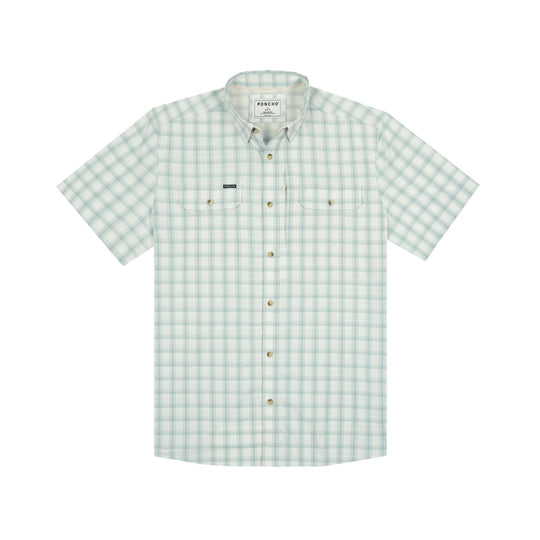 Poncho The 10 Weight Original Short Sleeve Shirt-Men's Clothing-Grey And Dusty Green Plaid-Regular-M-Kevin's Fine Outdoor Gear & Apparel