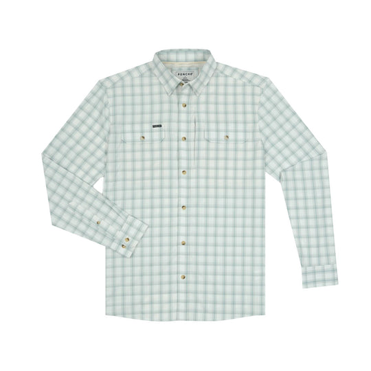 Poncho The 12 Weight Original Long Sleeve Shirt-Men's Clothing-Grey And Dusty Green Plaid-Regular-M-Kevin's Fine Outdoor Gear & Apparel