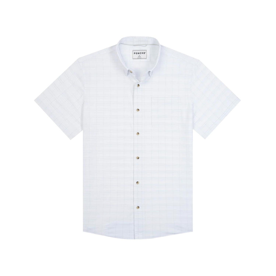 Poncho The Ultra-Lite The Boat Rag Short Sleeve Shirt-Men's Clothing-Cream and Blue Plaid-Regular-S-Kevin's Fine Outdoor Gear & Apparel