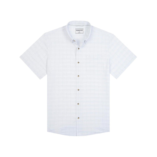 Poncho The Ultra-Lite The Boat Rag Short Sleeve Shirt-Men's Clothing-Cream and Blue Plaid-Regular-S-Kevin's Fine Outdoor Gear & Apparel