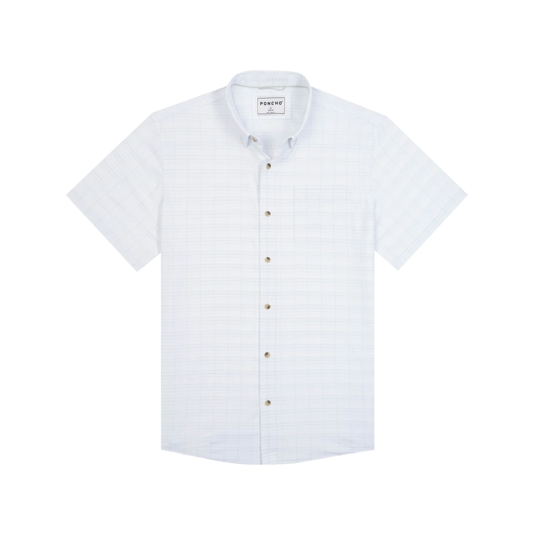 Poncho The Ultra-Lite The Boat Rag Short Sleeve Shirt-Men's Clothing-Cream and Blue Plaid-Regular-S-Kevin's Fine Outdoor Gear & Apparel